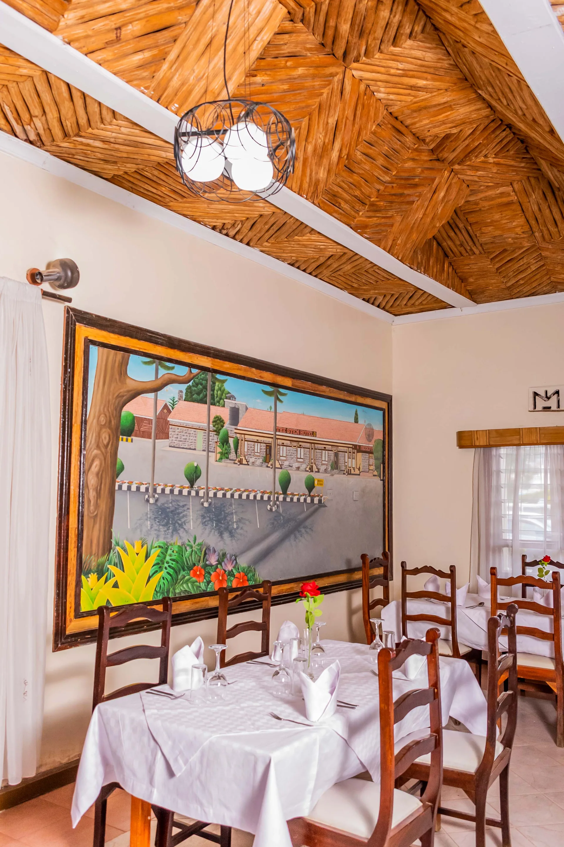 Elegant dining area at The Stem Hotel Nakuru